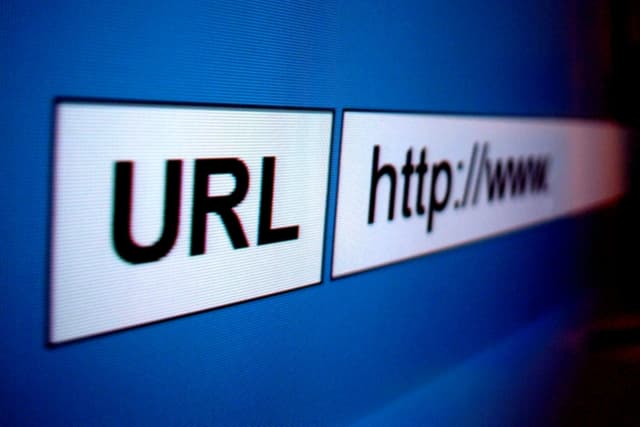 Close-up of a browser address bar showing a URL and web address.